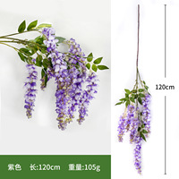 Guirlandes géantes de glycine et de branches de douche dorée, fleurs artificielles en soie pour la décoration des plafonds de salles de mariage et d'hôtels