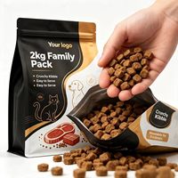 Sacs d'emballage pour aliments pour animaux de compagnie, personnalisés, grand format, à fond carré, de qualité alimentaire, résistants à l'humidité, avec fermeture éclair, pour aliments pour chiens et chats