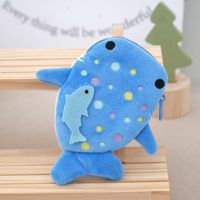 Vente en gros de mini porte-monnaie en peluche Kawaii, sac de rangement mignon en forme de requin, porte-monnaie en peluche, porte-clés créatif, cadeau pour filles