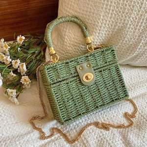 Bolsa de <span class=keywords><strong>Playa</strong></span> Grande de Paja Tejida a Mano, de Alta Calidad, para Mujer, Estilo Veraniego - Product Image 2