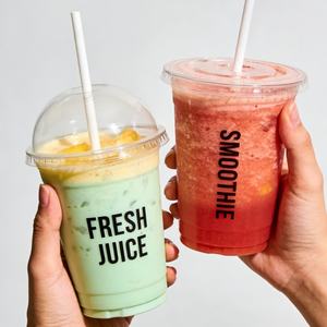 Vasos Desechables Personalizados al por Mayor con Logotipo, de PP/PE Ecológicos, Cuadrados, con Tapas de 90 mm, 500 ml-700 ml, 12 oz, para Té de Burbujas, Refrescos, Vino - Product Image 3