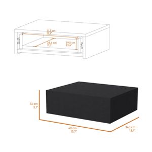 DB Vienna Table de chevet flottante murale moderne et élégante en chêne massif avec tiroir de rangement spacieux pour chambre ou appartement - Product Image 3