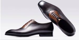 Chaussures en cuir Brokup pour hommes - Chaussures Oxford formelles à bout pointu de style anglais pour affaires et mariages, avec talonnette rehaussante, imperméables et antidérapantes - Product Image 3