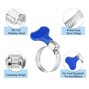Kinglin High Quick Release Adjustable 9mm /12mm Bandwidth W2 W3 W4 Stainless Steel <strong>Hose</strong> Clamp With Plastic butterfly Handle - Product Image 3