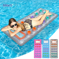 Matelas de piscine gonflable à bulles Mart 3 couleurs, transat flottant avec fenêtre transparente pour adultes, piscine, plage