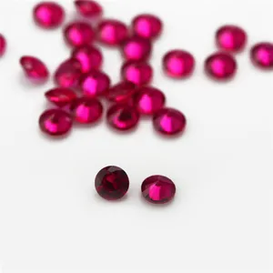 Wholesale Round Shape Red Color Lab Grown Ruby Hydrothermal Colombian Loose Gemstone Genuine Gemstone Prices For Sale
