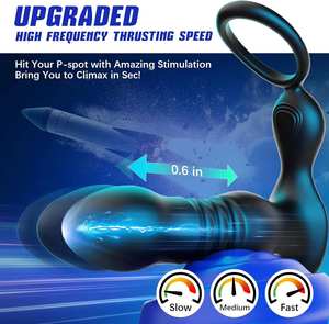 Vibrateur Anal Jouets sexuels lesbiens BEISAR Prostate Thrusting Vibrating 7 Modes With Cock Ring Plug <span class=keywords><strong>P</strong></span> Spot Massager Male For Men Enem - Product Image 4