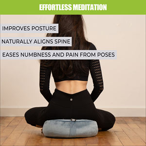 Cuscino rotondo per Yoga con carene di grano saraceno naturale con manico laterale in pelle scamosciata con Design Mandala cuscino per meditazione Zafu - Product Image 4