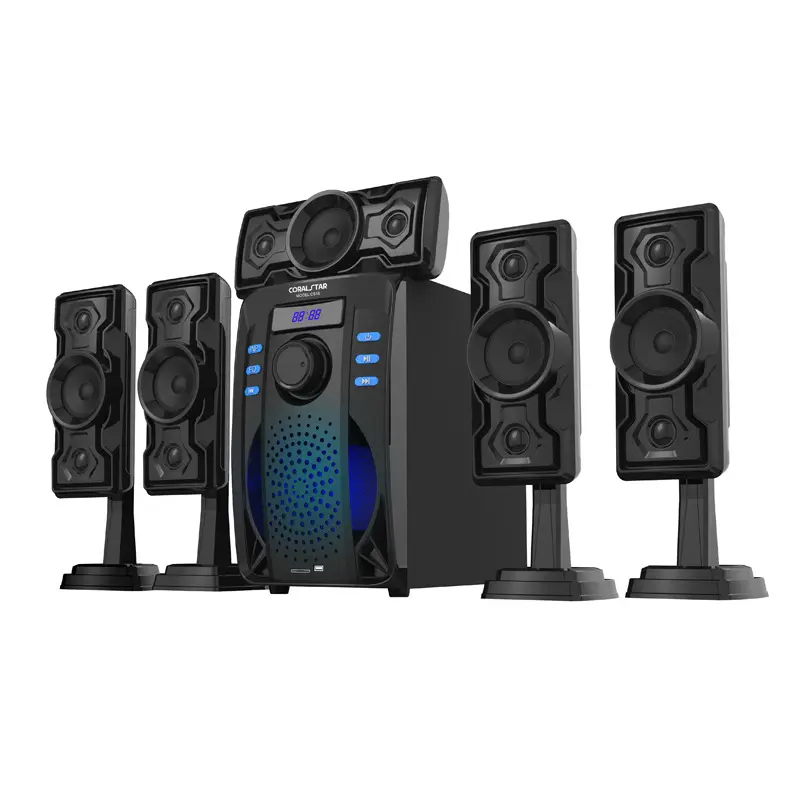 Home theater subwoofer in legno 5.1 Africa Ghana Kenya Kenya 12V FM/USB/MP3/SD/telecomando/BT altoparlante multimediale per bassi alti