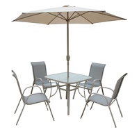 Tables et chaises d'extérieur en fer, parasol, terrasse de jardin, table de loisirs, chaises de balcon, ensembles de patio et parasol