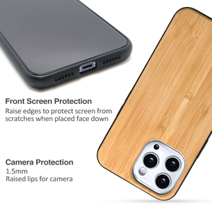 Custodia per <span class=keywords><strong>iPhone</strong></span> <span class=keywords><strong>13</strong></span> in Legno Naturale Fai-da-Te, Minimalista e Classica con Paraurti in TPU Morbido - Product Image 5