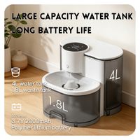 Fuente de Agua Automática, Duradera y Lujosa para Mascotas, Perros y Gatos, 4L de Gran Capacidad, Ultra Silenciosa, con Pantalla LCD y Ajuste de Tiempo, 2000mAh