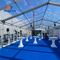 Tente en verre moderne pour salles d'exposition, pavillon transparent spacieux de 20x30m pour salons professionnels, événements commerciaux, conférences industrielles