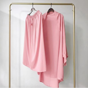Robe de mariée décontractée pour femmes en polyester, deux pièces, grande <span class=keywords><strong>taille</strong></span>, manches longues, couleur unie, longueur cheville - Product Image 4
