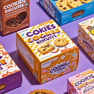 Tùy chỉnh sinh thái thân thiện phim hoạt hình bao bì thực phẩm nhà sản xuất protein Cookie Snack Biscuit Hộp bao bì - Product Image 1