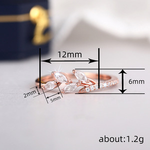 Bague élégante en forme de feuille pour femme, bijou de doigt minimaliste pour un style quotidien - Product Image 5