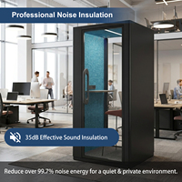 Cabine téléphonique acoustique Vestael pour l'intimité au bureau et un travail concentré avec éclairage LED et ventilateur silencieux