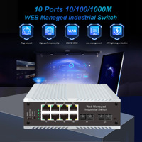 Switch Jaringan Manajemen WEB Serat Ganda Multi-mode Industri 8-port RJ45, 2-port SFP, 2km, RSTP, VLAN, QoS
