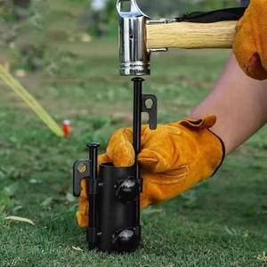 Attache de poteau de tente réglable pour extérieur, en alliage d'aluminium noir, accessoire de fixation pour tube de support de tente de camping et auvent - Product Image 3