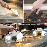 Kit d'accessoires pour plaque chauffante 16 pièces en acier inoxydable BBQ Grill Flat Top Turner avec spatules grattoir