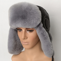 Nuevo Sombrero Ushanka de Piel de Conejo Rex Barato - Personalizable, Unisex, Tejido Común