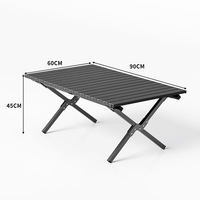 Table de camping pliante moderne en métal de haute qualité, portable, en acier au carbone, pour plage et pique-nique, pliable et enroulable