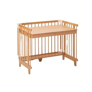 신생아를위한 4-in-1 컨버터블 유아용 침대 아기 침대 다기능 풀 사이즈 아기 단단한 나무 소나무 침대