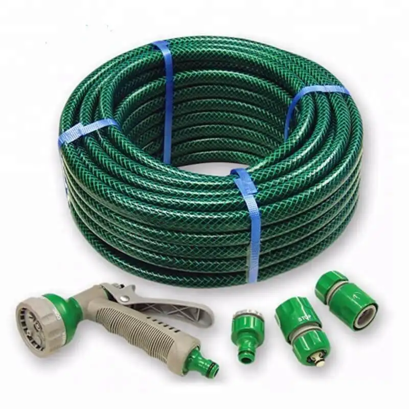 12Mm 15M Versterkte Hogedruk Groene Pvc Tuinslang Anti Slijtage Met Fittingen