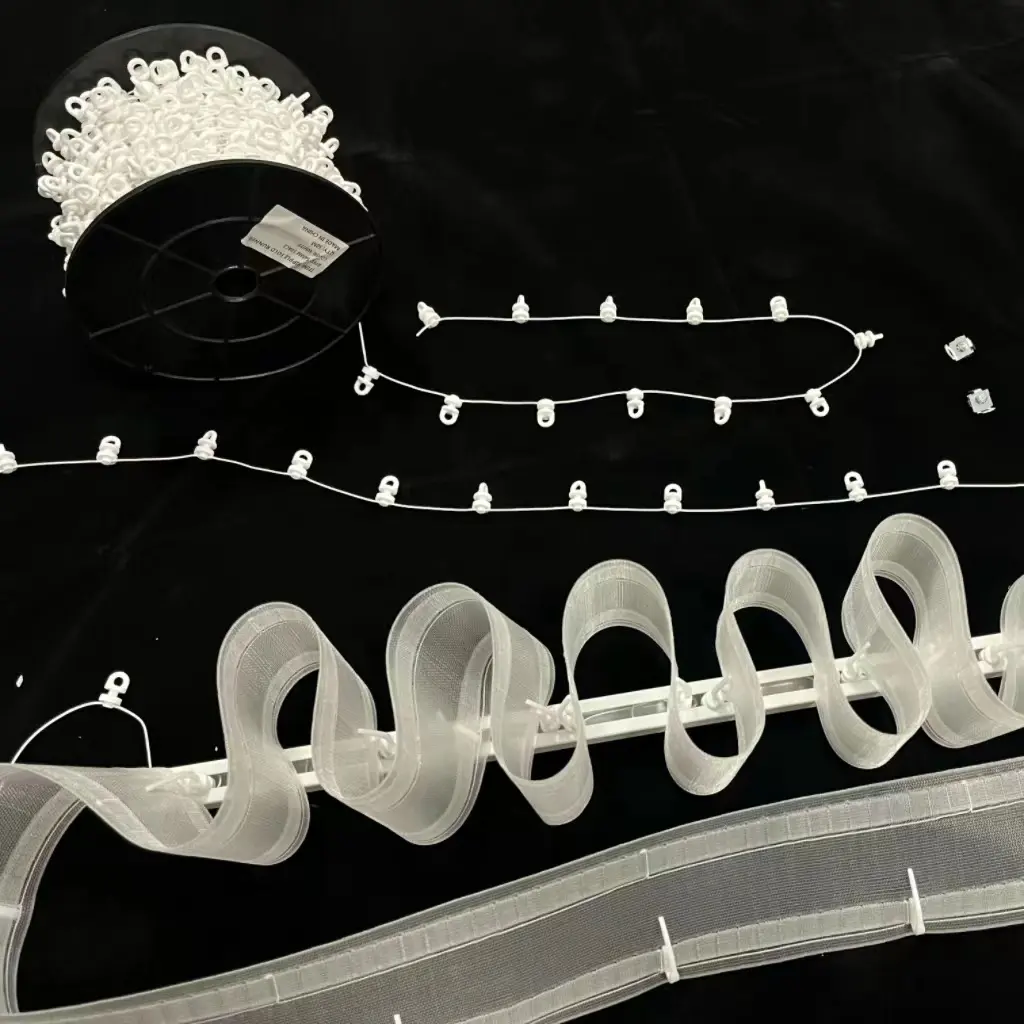 S 웨이브 커튼 러너 리플 폴드 커튼 테이프 S 폴드 커튼 트랙 리플 쉬어 러너 글라이더