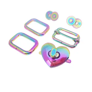 Bag Making Hardware Set 1 inch/25mm Triglider Slide Adjuster Heart Twist Lock Magnetic Snap Closures