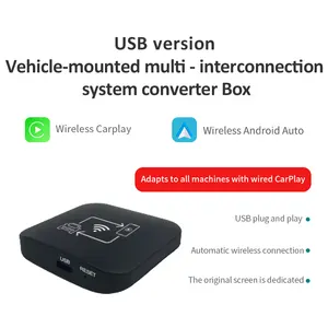 CarPlay ke adaptor nirkabel Apple, kotak AI Android Multimedia mobil bermain kotak TV untuk Netflix Airplay