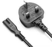 Câble d'alimentation UK C7 vers BS IEC 13A de 1,5 m, 1,8 m, 2 m, 3 m, 5 m avec cordon d'alimentation en forme de 8 pour ordinateur