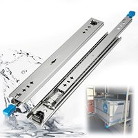 Glissières de tiroir en acier de 53 mm, capacité de charge de 100 à 200 kg, robustes, à extension complète avec fonction de fermeture automatique pour rayonnages de stockage industriels
