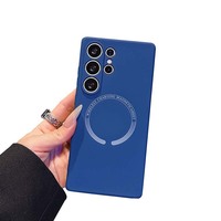 Coque de téléphone en silicone liquide magnétique pour S26/S25/S24 Ultra avec design uni