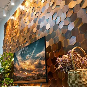 Mosaicos de Madera de Nogal de Grado Lujoso para Revestimiento de Paredes en Entradas Grandes, Vestíbulos y Escaleras - Product Image 3