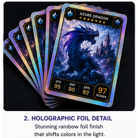 Cartes à collectionner holographiques d'anime personnalisées OEM/ODM - Cartes de jeu à collectionner, taille personnalisée, matériau papier, emballage avec logo personnalisé