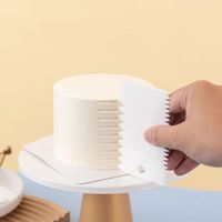 Meistverkauftes 6-teiliges Quadratisches Kuchen-Glätter-Set Umweltfreundliche Kunststoff-Teig- und Schüsselschaber für Kuchendekoration im OPP-Beutel