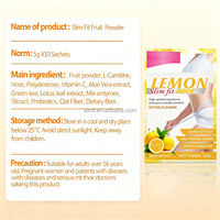 Lemon Slim Fit Juice Detox Reiniging Fruitpoeder Met L-Carnitine Vitamine C Probiotica 5gx10 Sachets OEM ODM Groothandel Aanbod