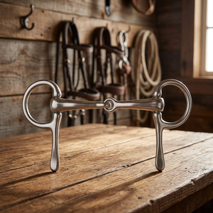 Arnés de caballo de acero inoxidable duradero 5 \ "boca media mejilla Snaffle Bit ajuste perfecto para montar - Product Image 2