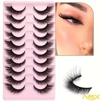 A-RIX 8D Glamour Cat Eye Lashes 16mm Aspecto Natural Hechas a Mano Pestañas Aladas Voluminosas 10 Pares Paquete Económico Venta al por Mayor Marca Privada