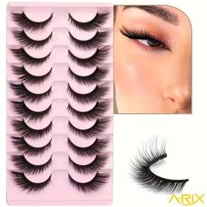 ขนตาปลอม A-RIX 8D Glamour Cat Eye ขนาด 16 มม. ให้ลุคธรรมชาติ ขนตาฟูแบบปีก ทำมือ แพ็คสุดคุ้ม 10 คู่ รับผลิตแบรนด์ส่วนตัว ขายส่ง - Product Image 1