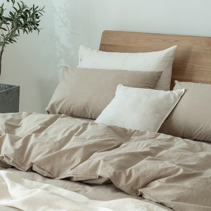 Sang Trọng 100% Cotton Duvet Bìa Bộ Đồ Giường Đặt Đồng Bằng Phong Cách Vua Kích Thước Sang Trọng <span class=keywords><strong>Comforter</strong></span> Hiện Đại Mền Giường Phẳng Nhà Khách Sạn Nguồn Cung Cấp - Product Image 3