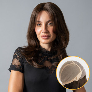 Melodia Fine Welded Virgin Cabelo Frente Perucas Médicas Mono Top Elastic Net com Camada de Renda na parte traseira - Product Image 5