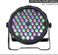 Projecteur LED plat silencieux et fin 54x3W RGBW, mélange de couleurs, éclairage de scène, éclairage DMX512 pour club, bar, discothèque, DJ