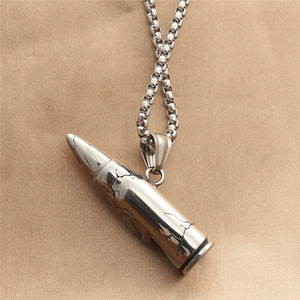 Yunnique-collar con colgante de bala y calavera de acero inoxidable para hombre, joyería de regalo de estilo Retro Punk - Product Image 2
