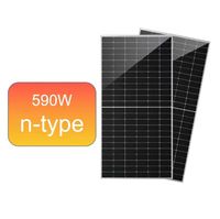 Panel Surya Monokristalin Bifasial Kaca Ganda DAHAI DHM72D30-TP 590W Material Tipe-N Efisiensi Tinggi Daya Stabil