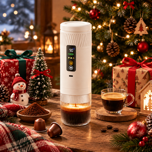 Meilleur cadeau : Machine à expresso portable intelligente avec affichage numérique de la température, machine à café chauffante pour le camping, les voyages et le bureau - Product Image 1