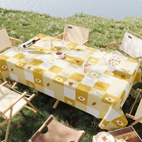 Nappe rectangulaire populaire en PVC imperméable et résistante au soleil, sans lavage, pour camping, barbecue, pique-nique, tapis de table d'ambiance
