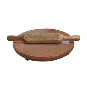 Juego de Rodillos y Tablas de Madera Ecológicos Hechos a Mano, Chakla Belan Moderno para Hornear y Cocinar - Product Image 1