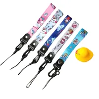Kartun lucu ramah lingkungan poliester Digital pencetakan Transfer panas telepon Lanyard Hook disesuaikan Logo versi lebar Universal